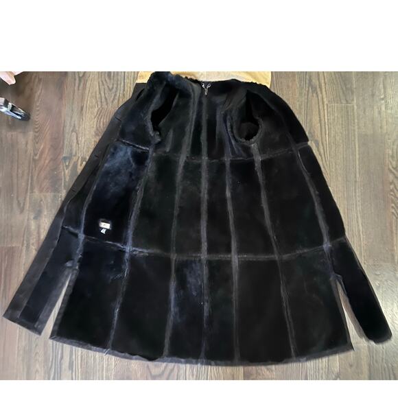 Vintage Abito Penny Lane Boho Coat Black Suede Calf Hair Trim Sz L -Fits M $810 - Picture 5 of 16